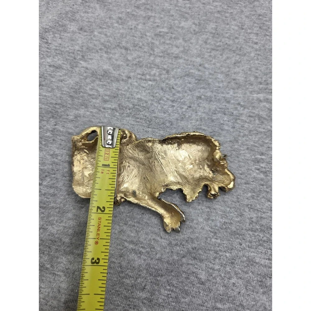 Artisan Handmade Lion Gold Heavy One of a Kind Belt Buckle